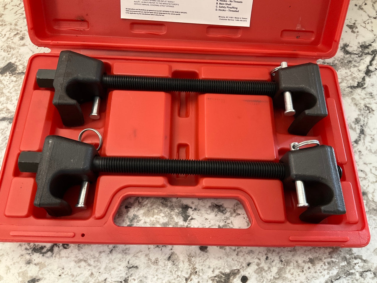OEM TOOLS 27036 10.75 Inch MacPherson Strut Spring Compressor Tool, Set Of 2