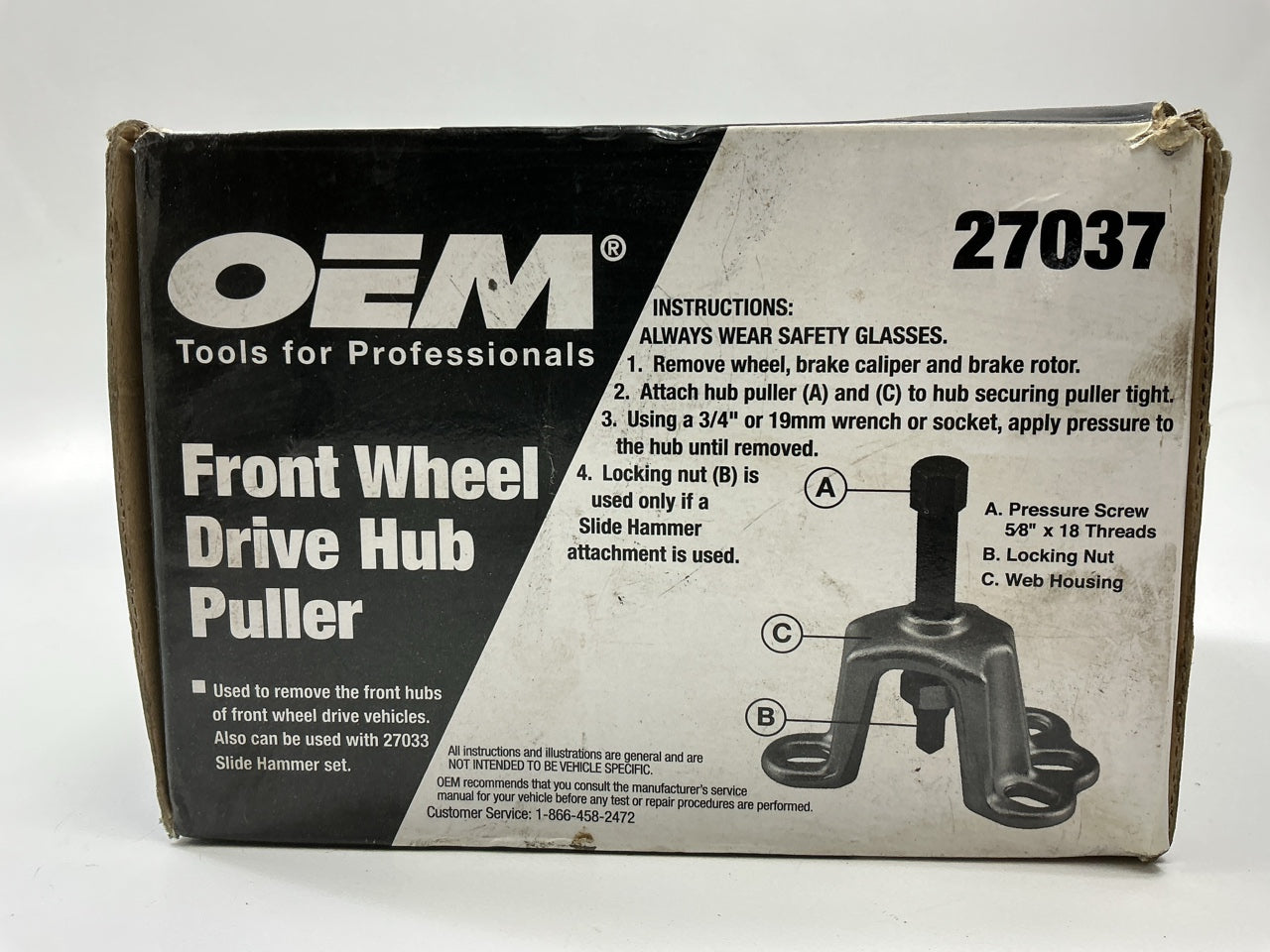 USED #23 - OEM Tools 27037 Front Wheel Drive Hub Puller