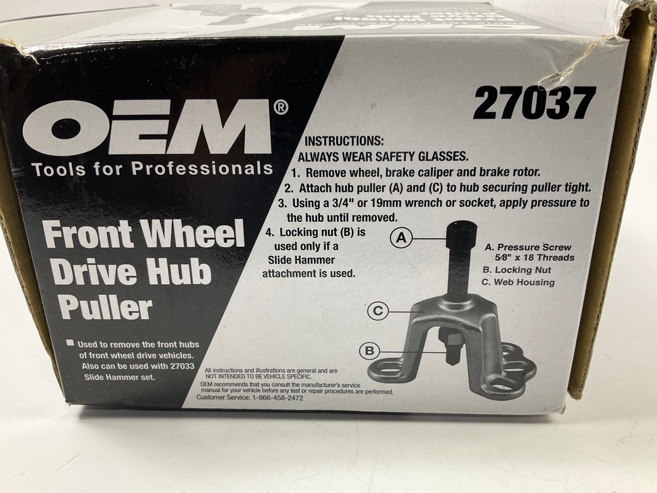 OEM Tools 27037 Front Wheel Drive Hub Puller