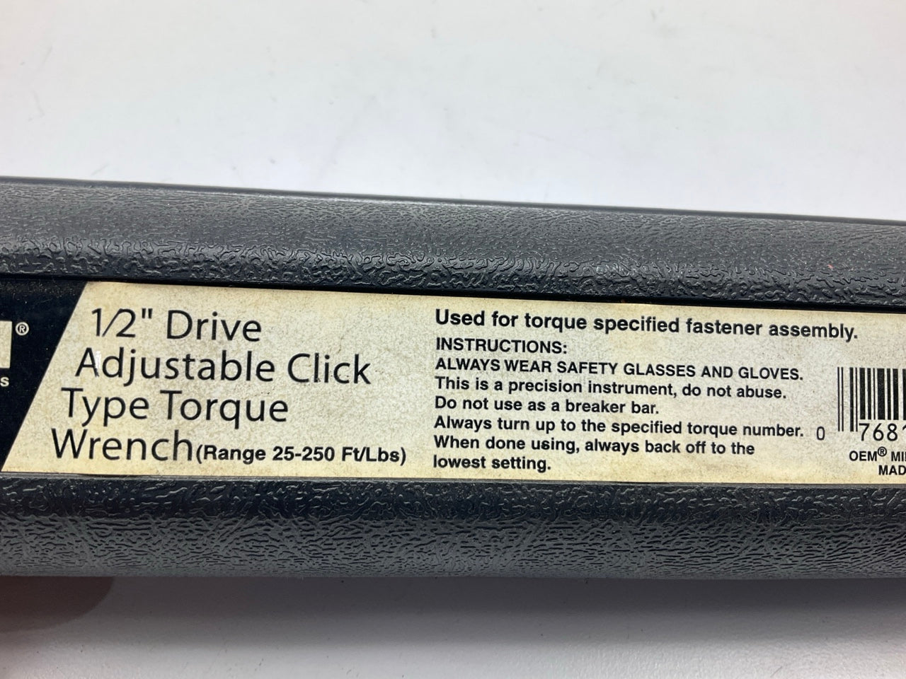 USED #12 - OEM Tools 1/2'' Drive Click Type Torque Wrench (30-250 Ft Lb)