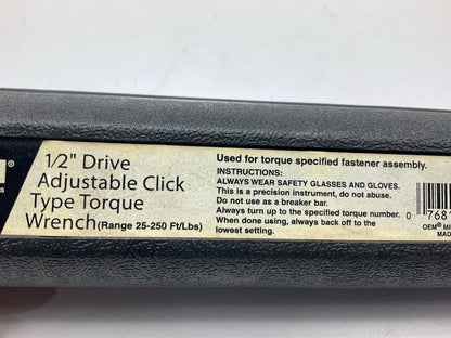 USED #12 - OEM Tools 1/2'' Drive Click Type Torque Wrench (30-250 Ft Lb)