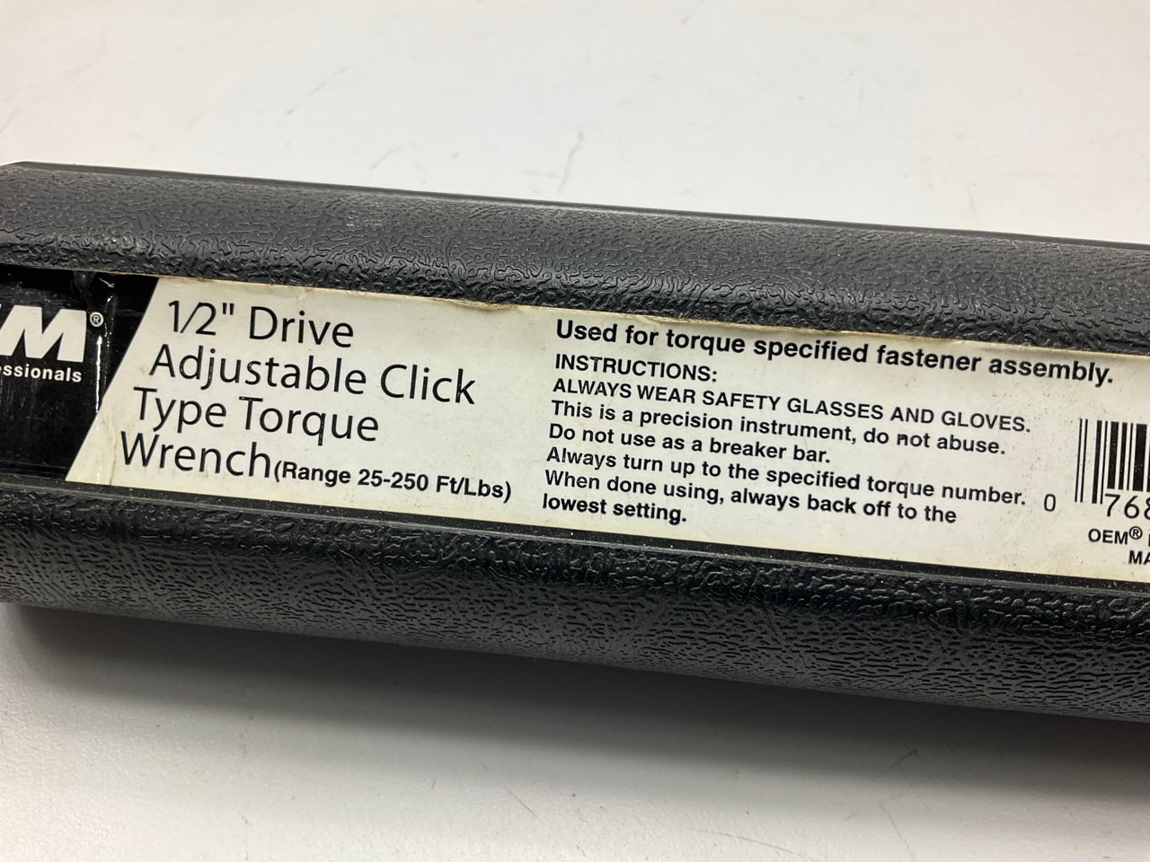 USED #13 - OEM Tools 1/2'' Drive Click Type Torque Wrench (30-250 Ft Lb)