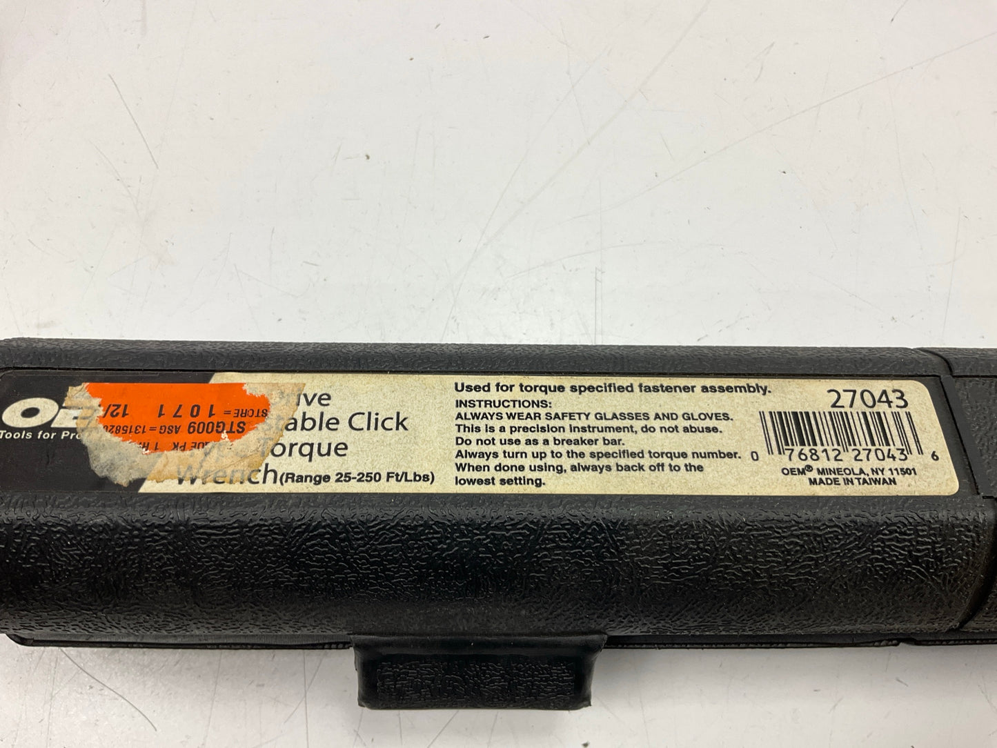USED #20 - OEM Tools 1/2'' Drive Click Type Torque Wrench (30-250 Ft Lb)