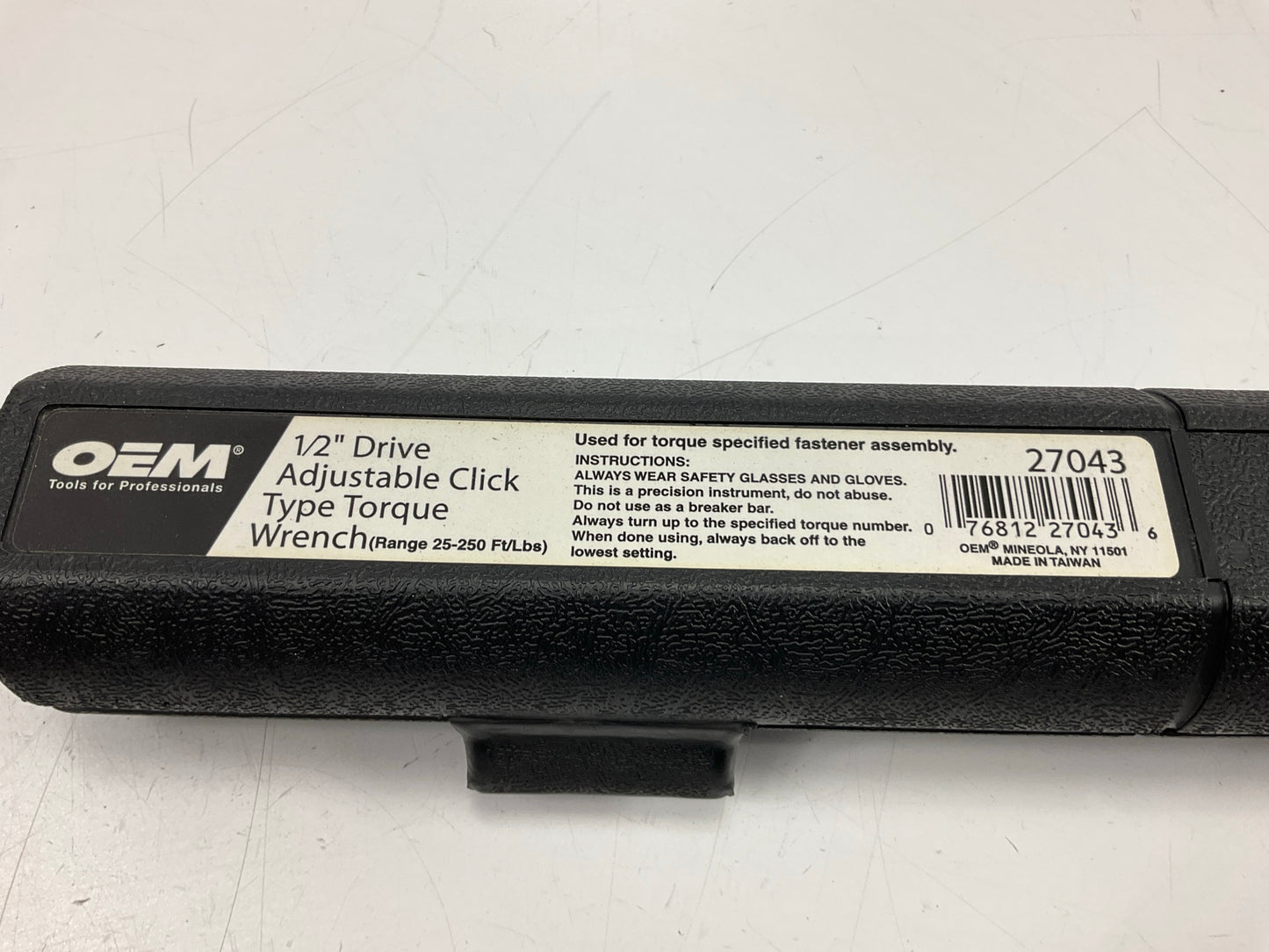 USED #22 - OEM Tools 1/2'' Drive Click Type Torque Wrench (30-250 Ft Lb)