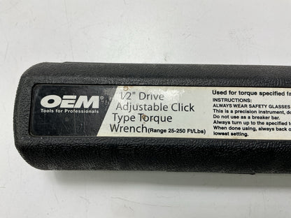 USED #24 - OEM Tools 1/2'' Drive Click Type Torque Wrench (30-250 Ft Lb)