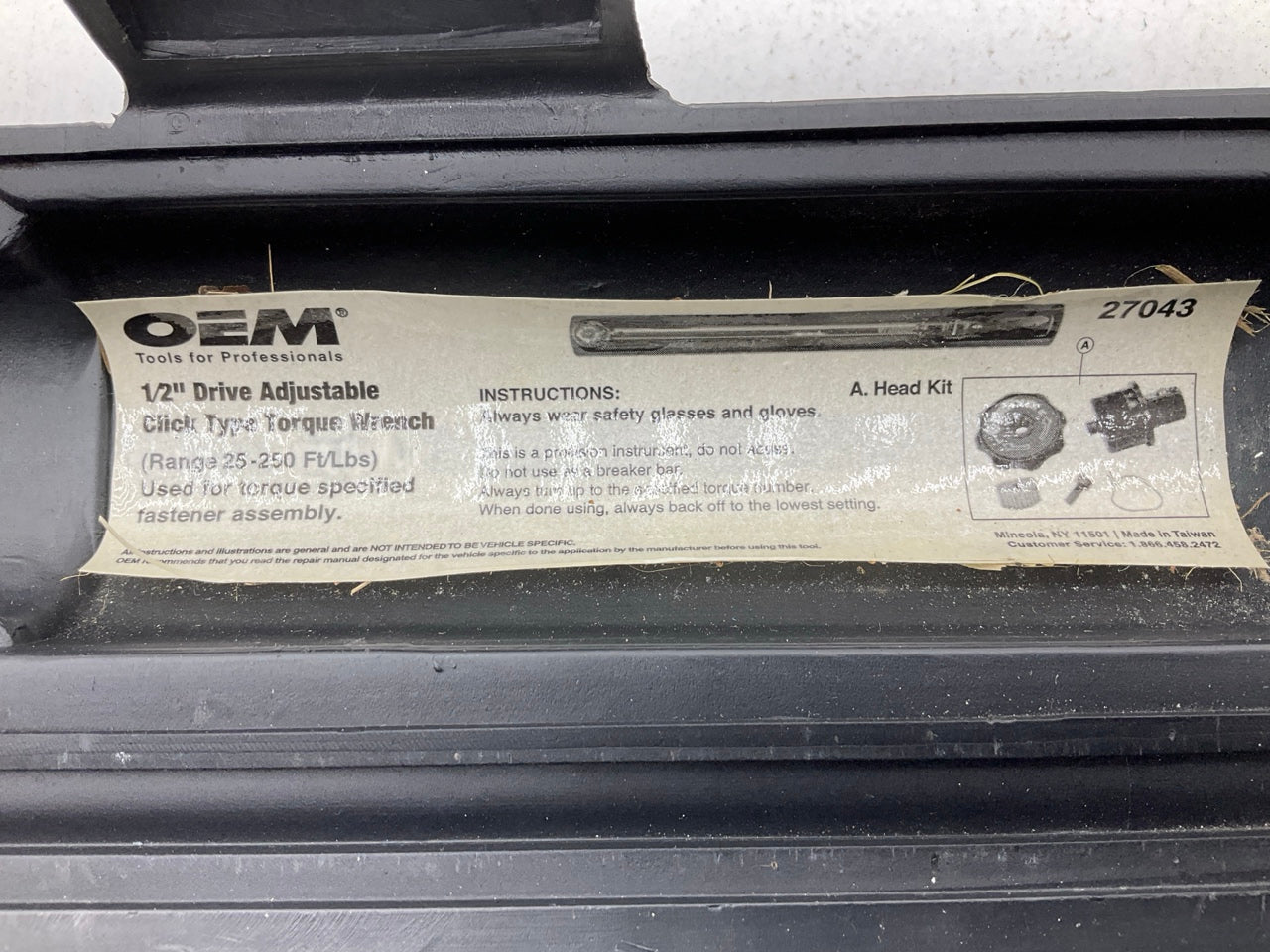 USED #25 - OEM Tools 1/2'' Drive Click Type Torque Wrench (30-250 Ft Lb)