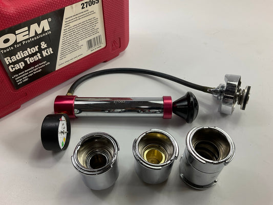 USED OEM TOOLS 27065 Radiator & Cap Test Kit Coolant System Pressure Tester Tool