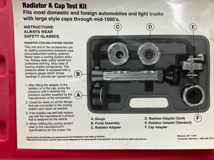 USED #28 - OEM TOOLS 27065 Radiator And Cap Tool Test Kit