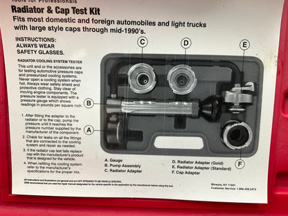 USED #29 - OEM TOOLS 27065 Radiator And Cap Tool Test Kit