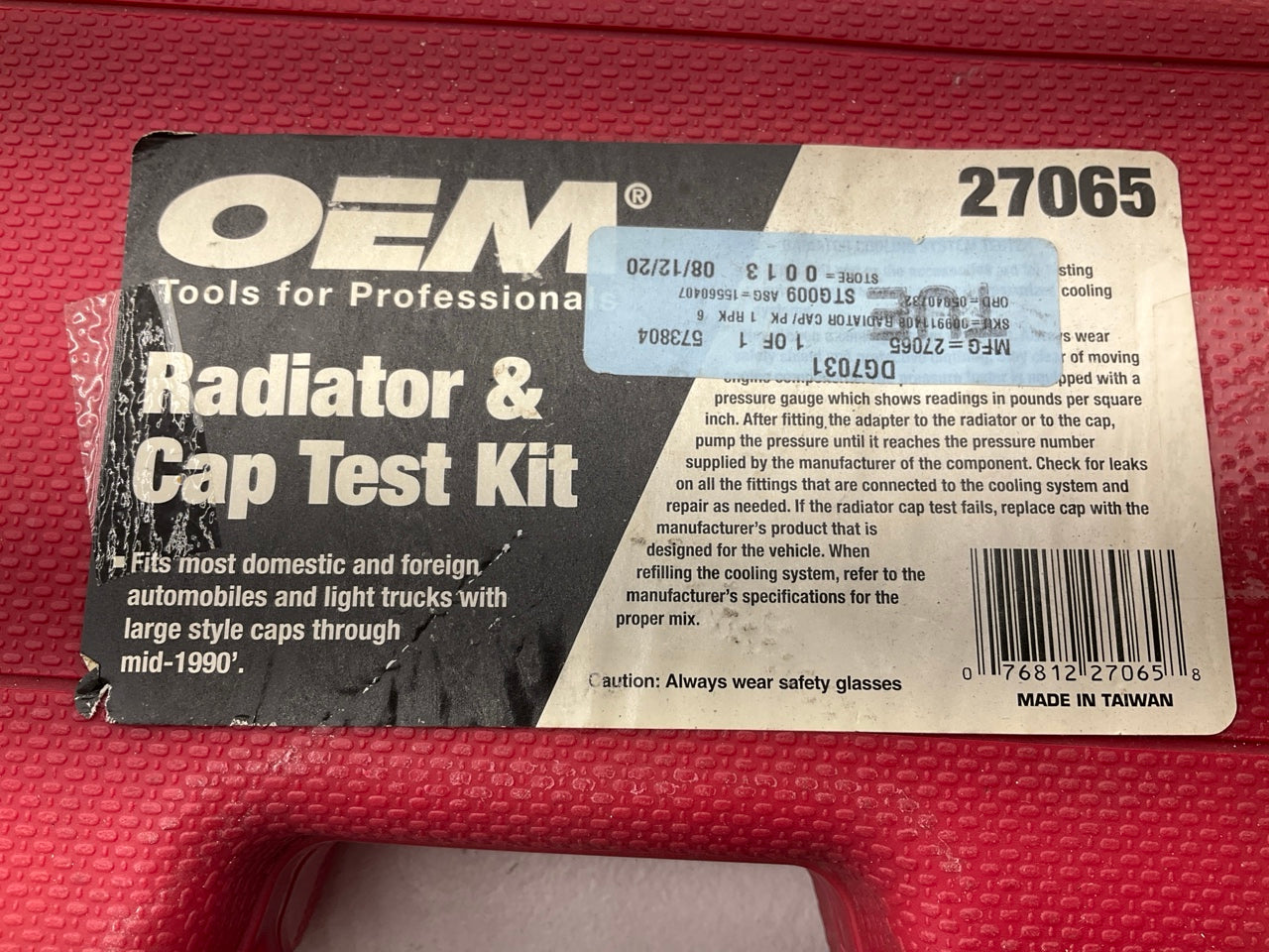 USED #35 - OEM TOOLS 27065 Radiator And Cap Tool Test Kit