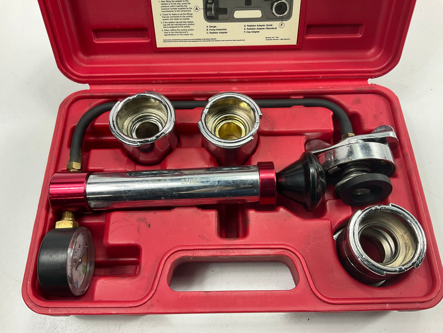 LIGHTLY USED #38 - OEM TOOLS 27065 Radiator And Cap Tool Test Kit