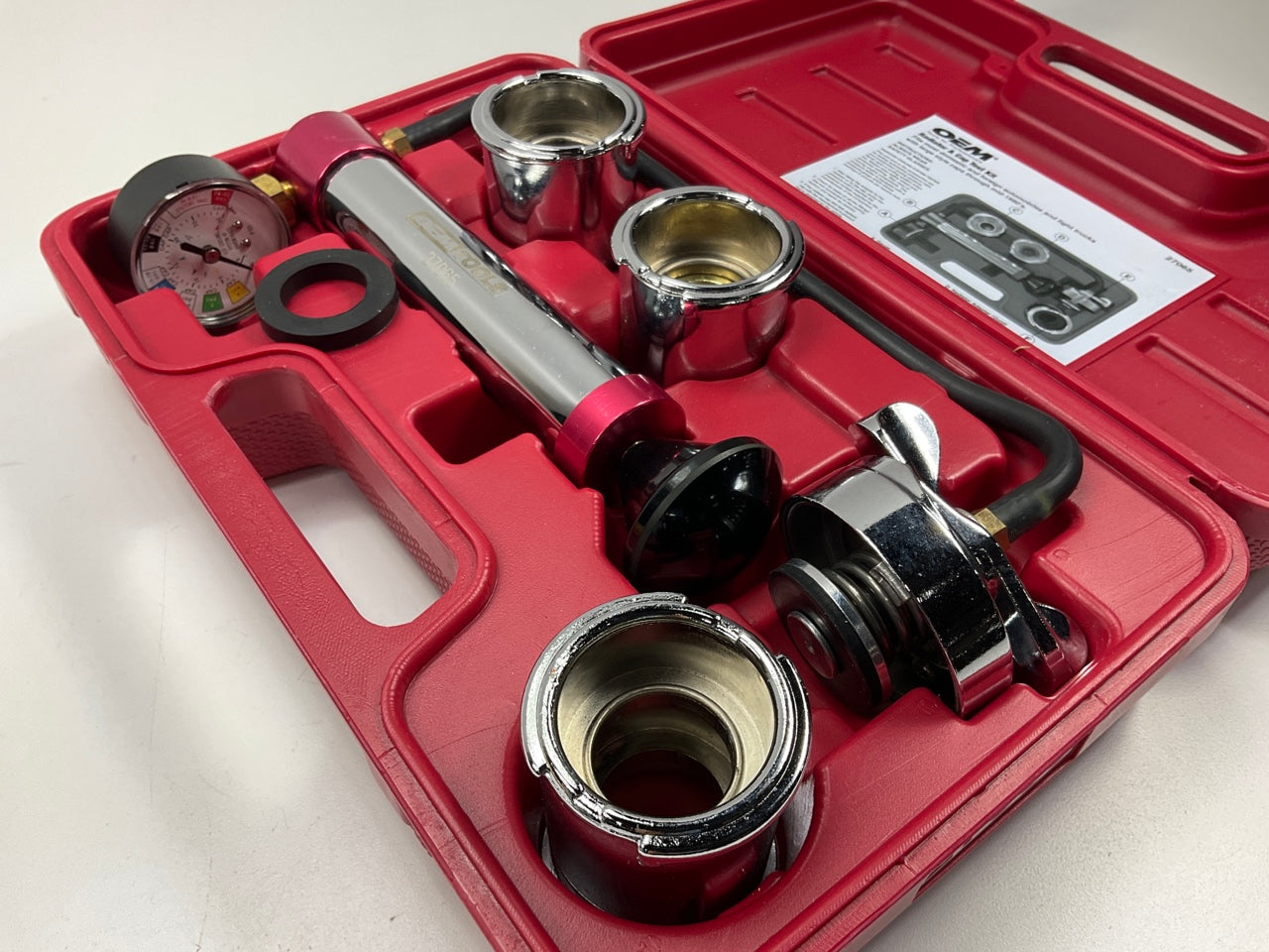 OEM TOOLS 27065 Radiator And Cap Test Kit, Coolant System Pressure Tester Tool