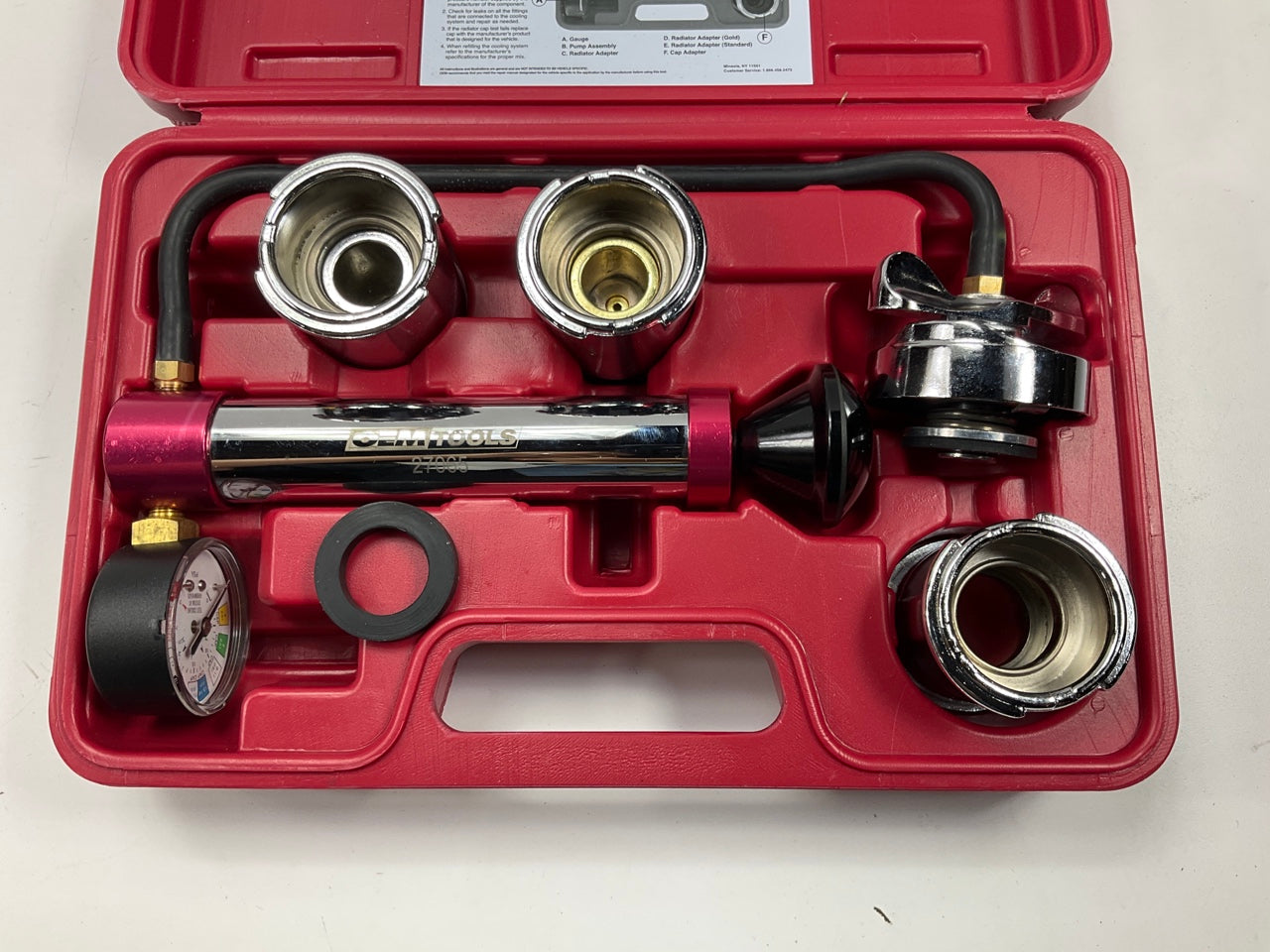 OEM TOOLS 27065 Radiator And Cap Test Kit, Coolant System Pressure Tester Tool