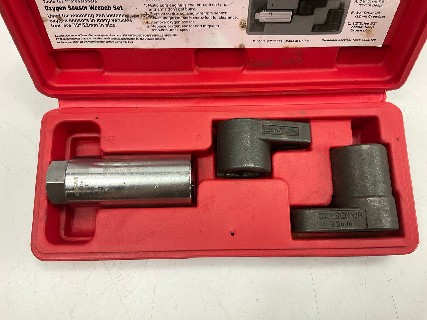 USED #12 OEM Tools 27110 Oxygen Sensor Removal Socket Set 7/8'' (22mm) Tool