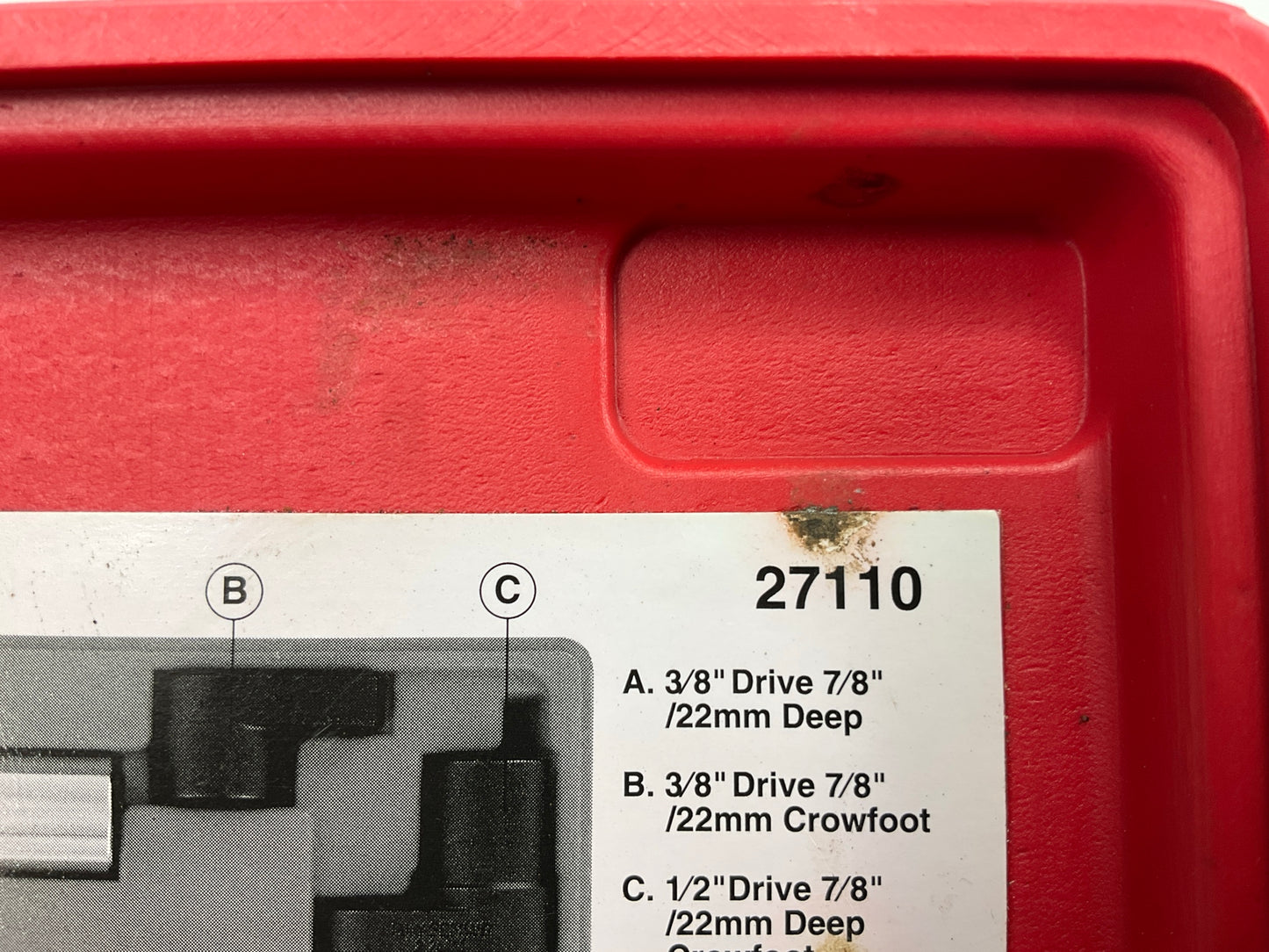 USED #12 OEM Tools 27110 Oxygen Sensor Removal Socket Set 7/8'' (22mm) Tool