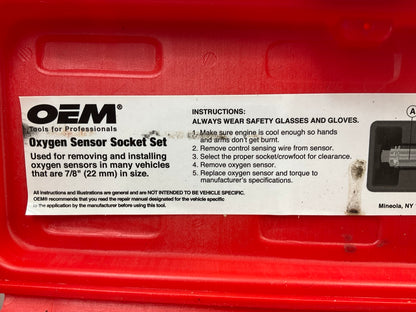 USED #9 - OEM Tools 27110 Oxygen Sensor Removal Socket Set 7/8'' (22mm) Tool