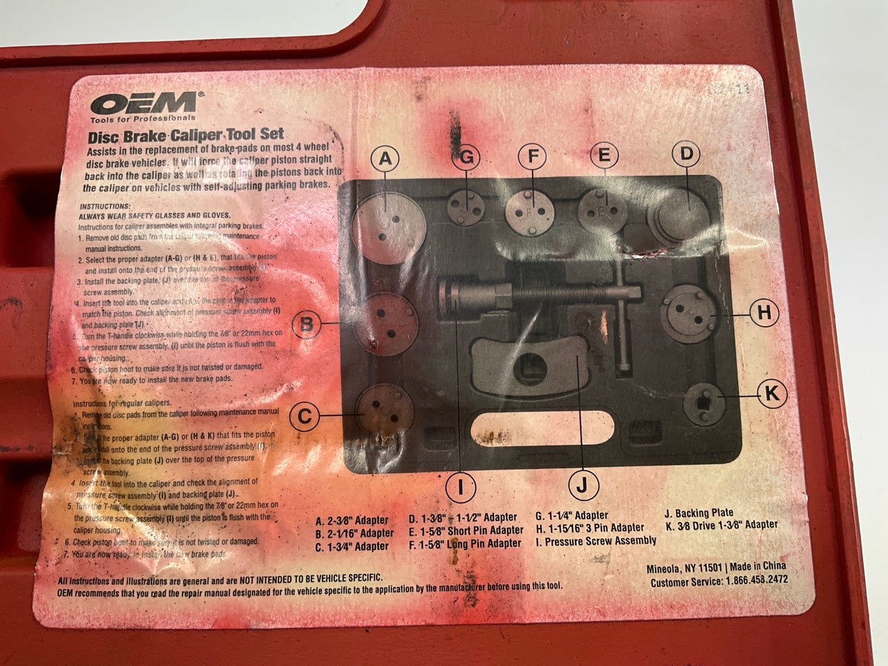 USED #3 OEM Tools 27111 Disc Caliper Tool Set, Brake Piston Compressor