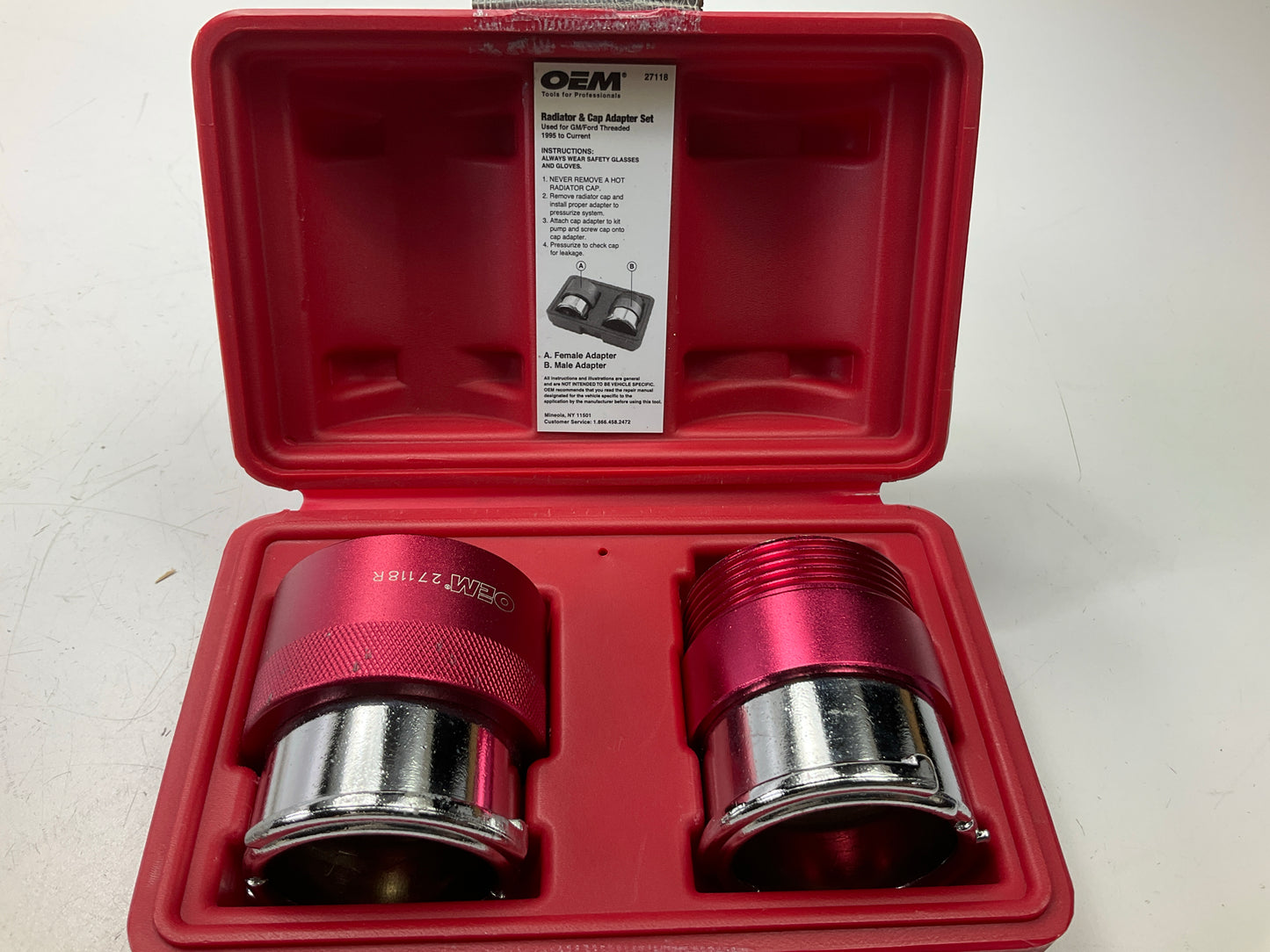 USED #16 OEM TOOLS 27118 Radiator And Cap Adapter Set 1995-UP GM & Ford Vehicles