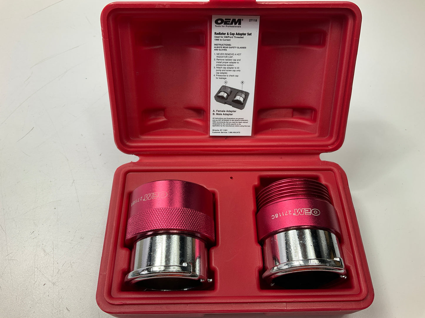 USED #17 OEM TOOLS 27118 Radiator And Cap Adapter Set 1995-UP GM & Ford Vehicles