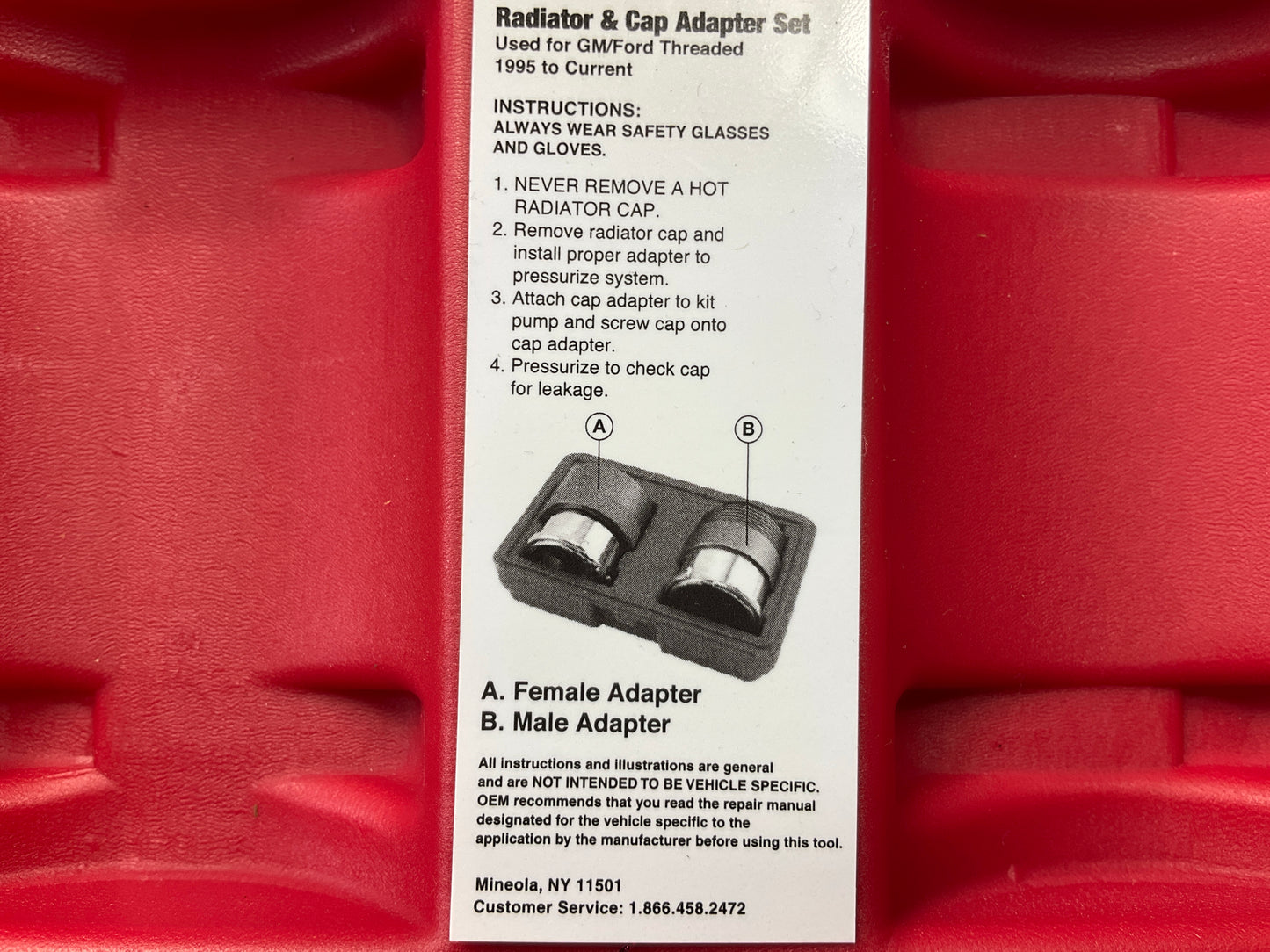 USED #17 OEM TOOLS 27118 Radiator And Cap Adapter Set 1995-UP GM & Ford Vehicles