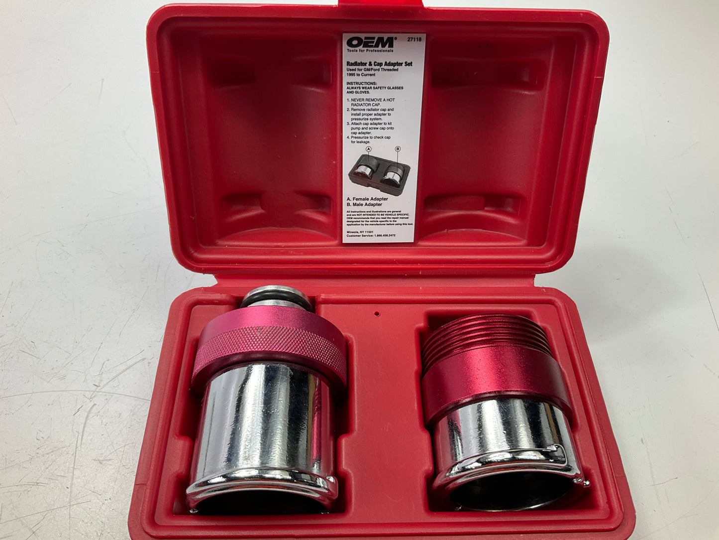USED #18 OEM TOOLS 27118 Radiator And Cap Adapter Set 1995-UP GM & Ford Vehicles