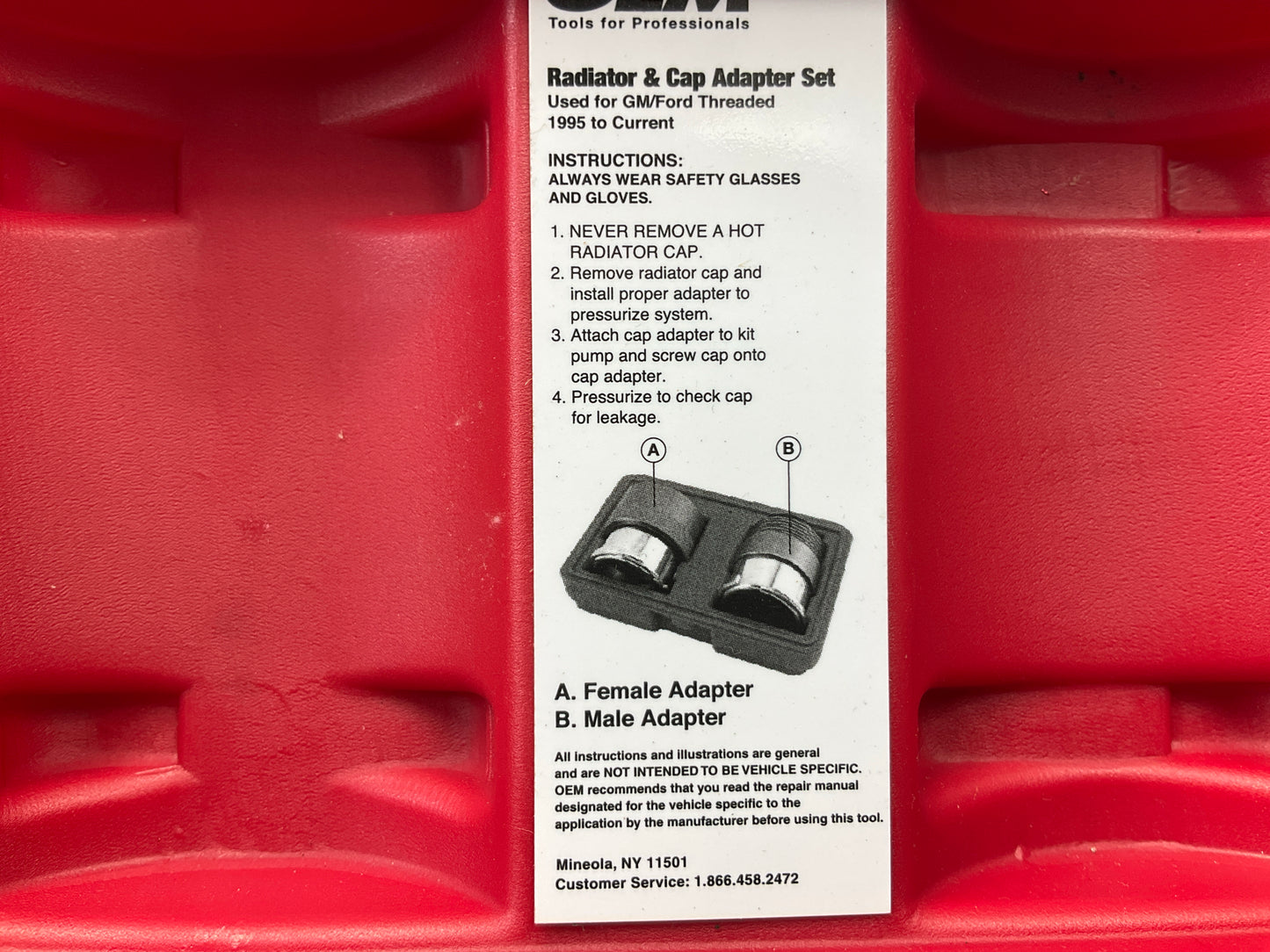 USED #18 OEM TOOLS 27118 Radiator And Cap Adapter Set 1995-UP GM & Ford Vehicles