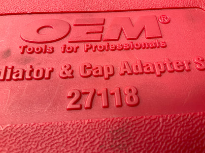 USED #18 OEM TOOLS 27118 Radiator And Cap Adapter Set 1995-UP GM & Ford Vehicles