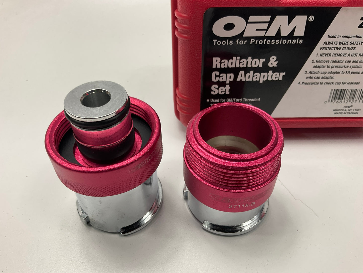 USED #22 OEM TOOLS 27118 Radiator And Cap Adapter Set 1995-UP GM & Ford Vehicles