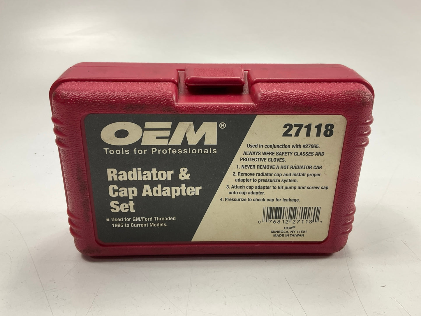 USED #23 OEM TOOLS 27118 Radiator And Cap Adapter Set 1995-UP GM & Ford Vehicles