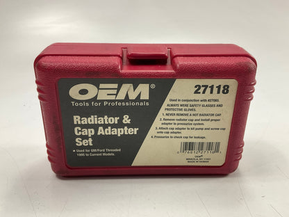 USED #23 OEM TOOLS 27118 Radiator And Cap Adapter Set 1995-UP GM & Ford Vehicles