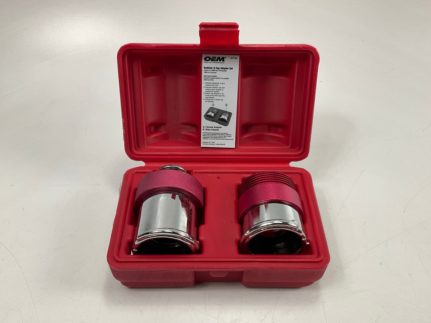 USED #24 OEM TOOLS 27118 Radiator And Cap Adapter Set 1995-UP GM & Ford Vehicles