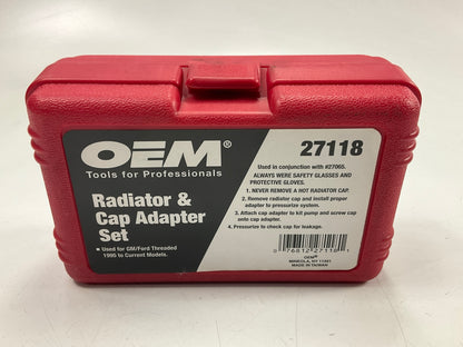 USED #24 OEM TOOLS 27118 Radiator And Cap Adapter Set 1995-UP GM & Ford Vehicles