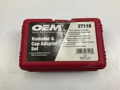 USED #28 OEM TOOLS 27118 Radiator And Cap Adapter Set 1995-UP GM & Ford Vehicles