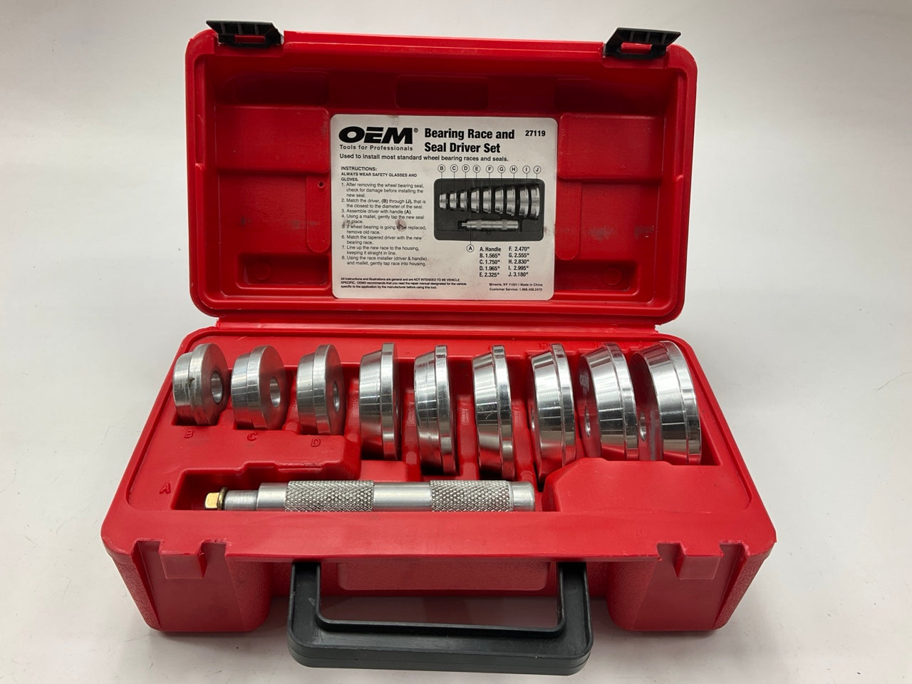 USED #20 - OEM Tools 27119 Bearing And Race Installer Tool Set, Seal Driver Set