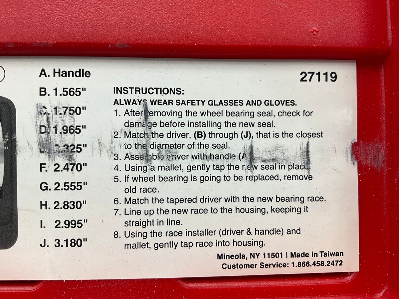 USED #21 - OEM Tools 27119 Bearing And Race Installer Tool Set, Seal Driver Set
