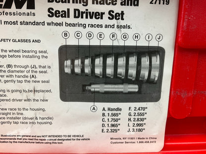 USED #29 - OEM Tools 27119 Bearing And Race Installer Tool Set, Seal Driver Set