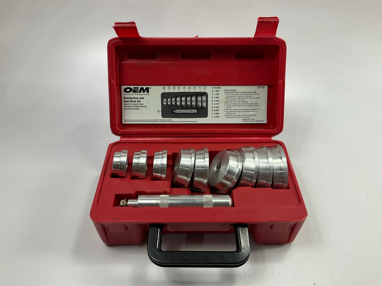 USED # 30 - OEM Tools 27119 Bearing And Race Installer Tool Set, Seal Driver Set