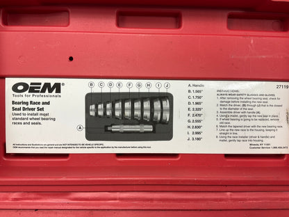 USED #32 - OEM Tools 27119 Bearing And Race Installer Tool Set, Seal Driver Set