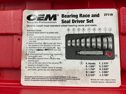 USED #5 - OEM Tools 27119 Bearing And Race Installer Tool Set, Seal Driver Set