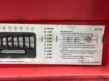 USED #7 - OEM Tools 27119 Bearing And Race Installer Tool Set, Seal Driver Set