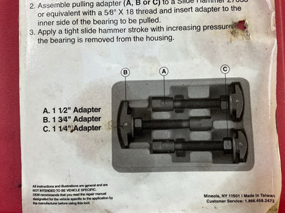 USED #15 OEM Tools 27129 Rear Axle Bearing Remover Tool Set