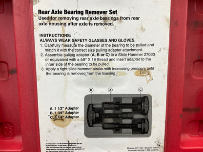 USED #16 OEM Tools 27129 Rear Axle Bearing Remover Tool Set