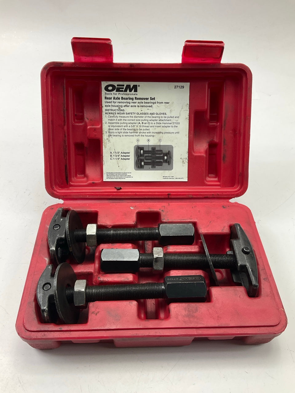 USED #18 OEM Tools 27129 Rear Axle Bearing Remover Tool Set