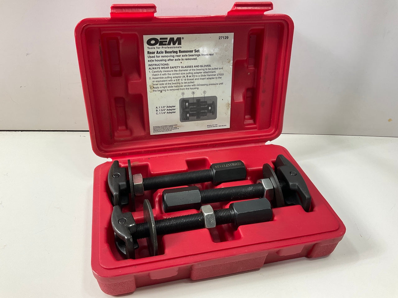 USED #22 OEM Tools 27129 Rear Axle Bearing Remover Tool Set