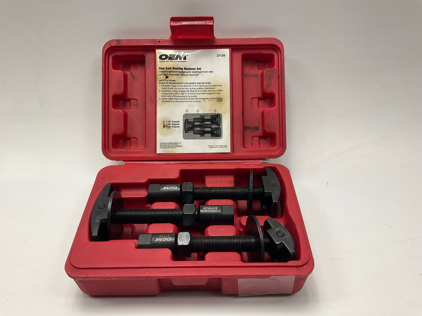 USED #27 OEM Tools 27129 Rear Axle Bearing Remover Tool Set