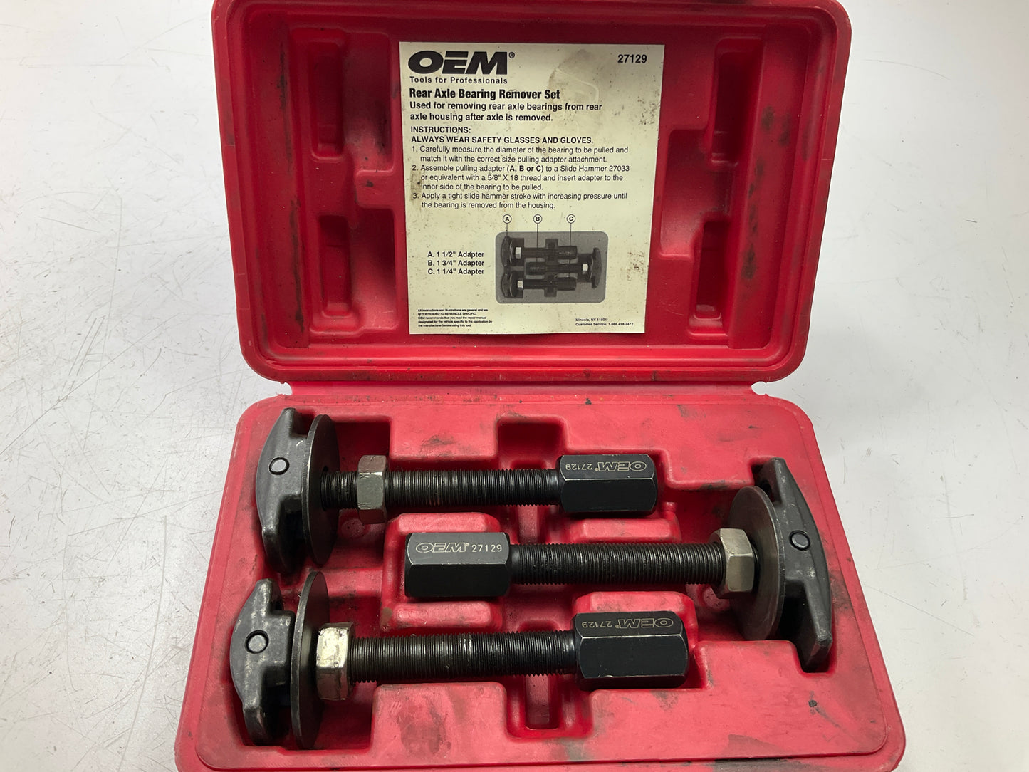 USED #36 OEM Tools 27129 Rear Axle Bearing Remover Tool Set