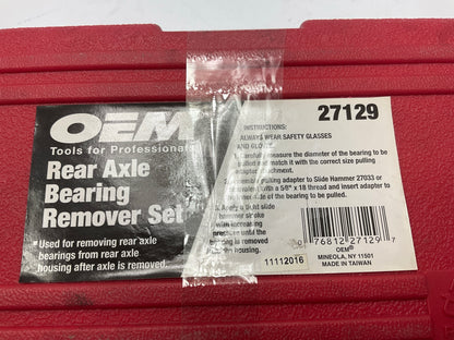 Very Lightly Used #39 OEM Tools 27129 Rear Axle Bearing Remover Tool Set