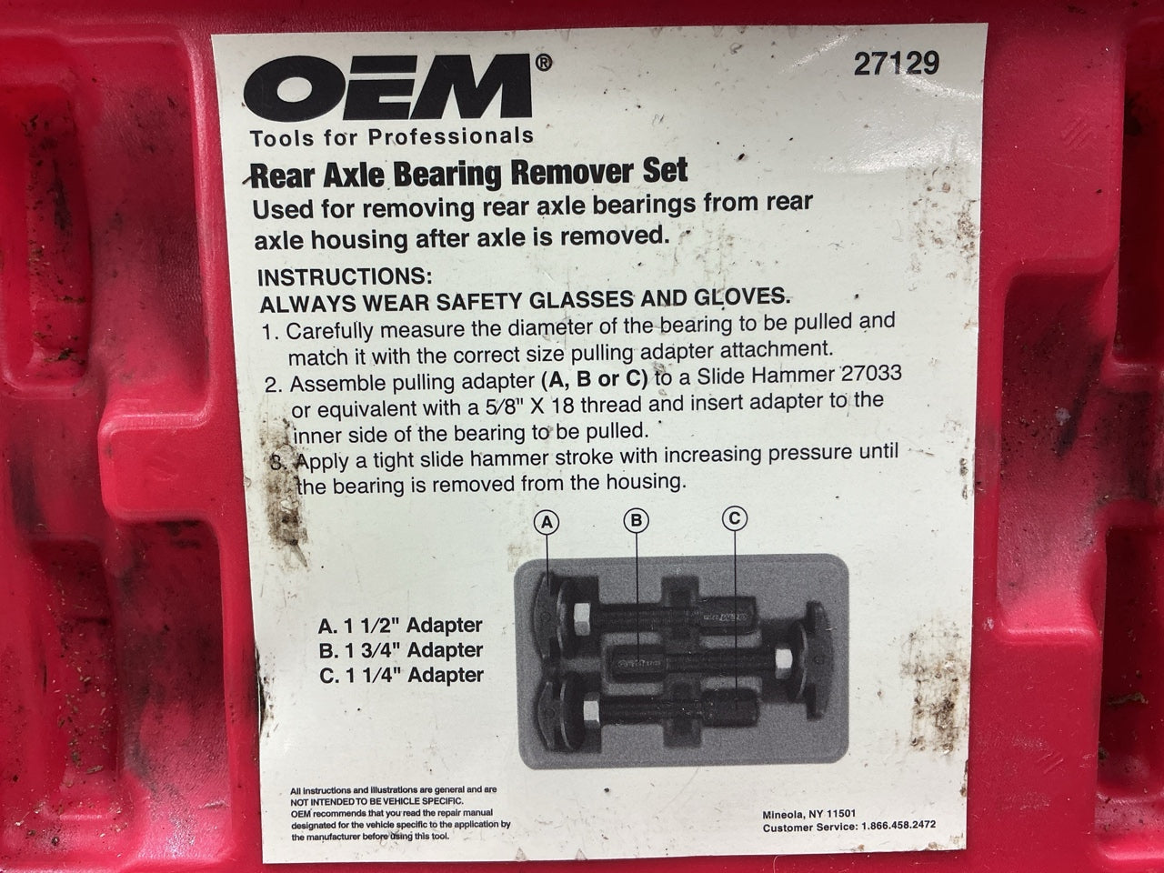 USED #43 OEM Tools 27129 Rear Axle Bearing Remover Tool Set
