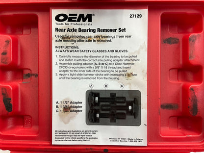 USED #47 OEM Tools 27129 Rear Axle Bearing Remover Tool Set