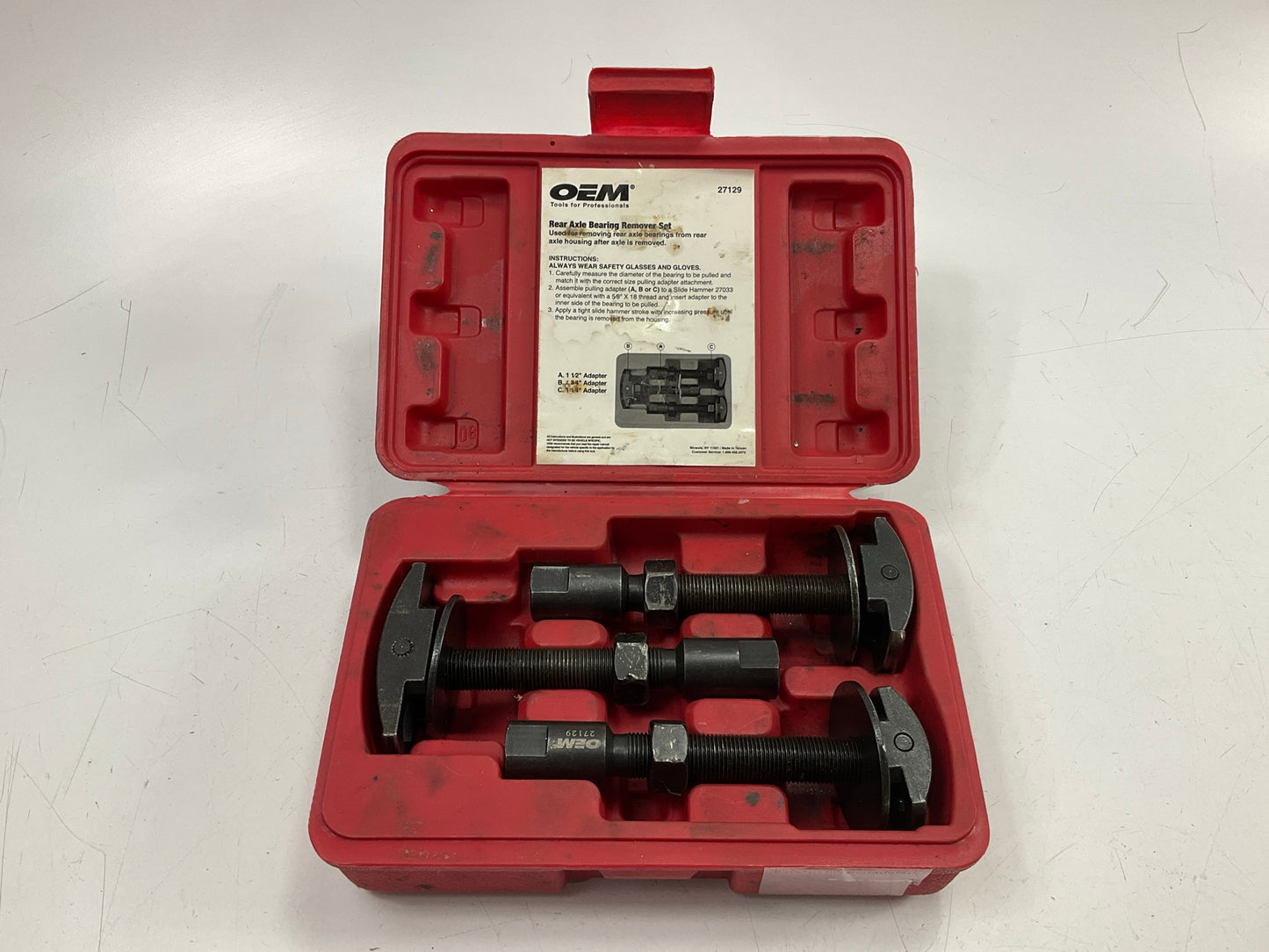 USED #52 OEM Tools 27129 Rear Axle Bearing Remover Tool Set